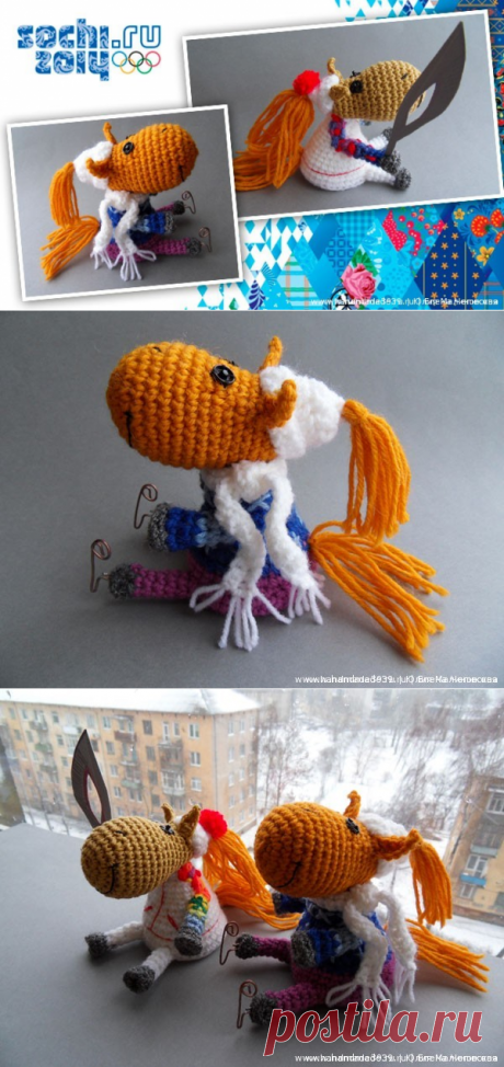 Вязаные игрушки лошадки Олимпийские – HandMade39.ru