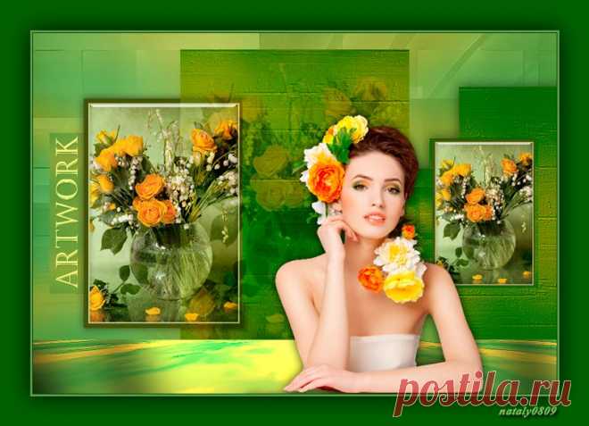 Коллаж «Artwork/Картины» по уроку Анты.