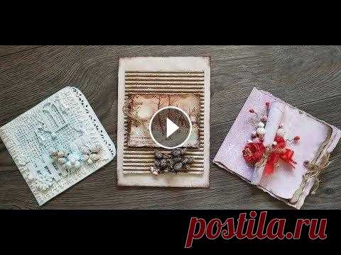 Новогодние (рождественские) открытки своими руками. DIY.  Do-it-yourself New Year (Christmas) cards. Делаю открытки на новый год. Использую плотную бумагу для черчения....