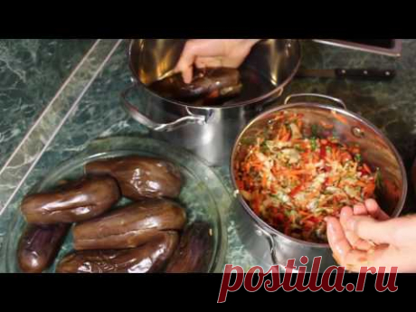 Баклажаны квашеные с овощами и специями! Eggplants pickled salted with vegetables and spicies