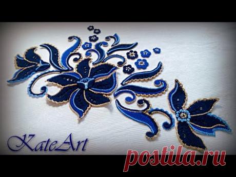 Мотивы для ирландского кружева, связанные в тунисской технике. Crochet Flower &amp; Tunisian Crochet.