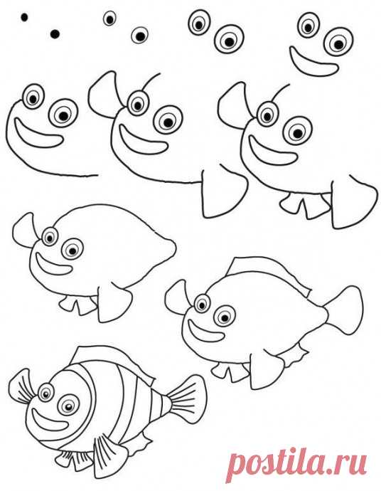 ​Рисуем с детьми морских обитателей