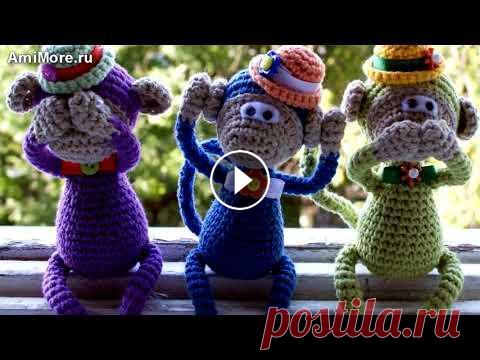 Амигуруми: схема Обезьянки. Игрушки вязаные крючком - Free crochet patterns. Бесплатная схема для вязания амигуруми: Обезьянка "Радужная компания". Описание для вязания обезьяны. Мастер-класс по вязанию обезьянки. Игр...