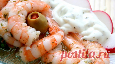 Креветки под соусом