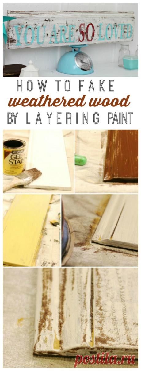 how to weather wood by layering paint » Lolly Jane