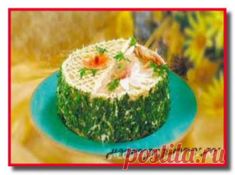 Бутербродный торт с сельдью, кулинарный рецепт