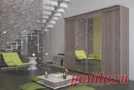 Шкаф купе серого цвета с зеркалом Эк-33. В интернет-магазине Chudo-magazin.ru в Москве.