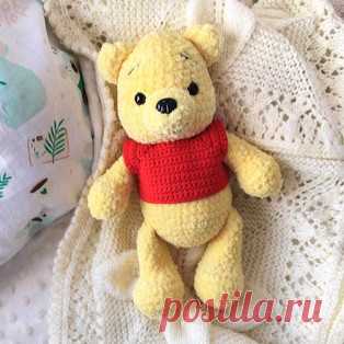 Винни Пух амигуруми. Схемы и описания для вязания игрушек крючком! Бесплатный мастер-класс от Евгении @j_toys1 по вязанию плюшевого мишки по имени Винни Пух - персонаж из популярного Диснеевского мультфильма. Высота в…