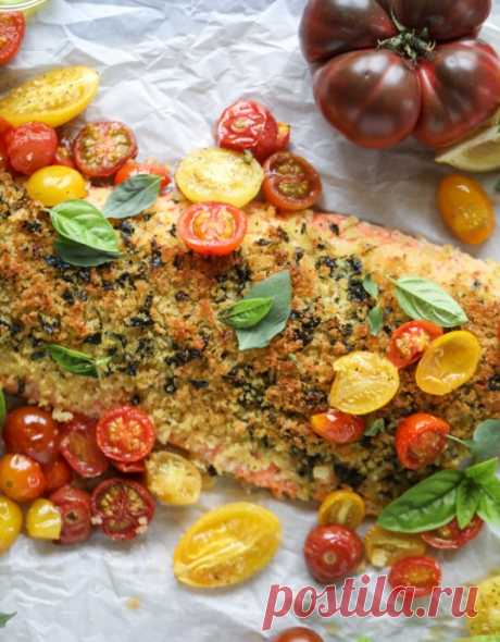 ​Форель с хрустящей корочкой и черри