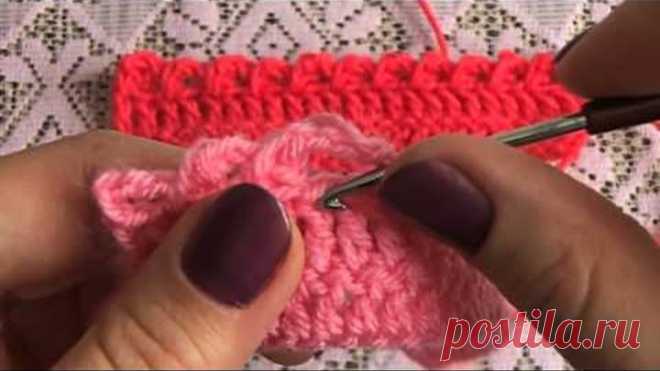Зубчатый рачий шаг крючком.   Оформление края изделия .