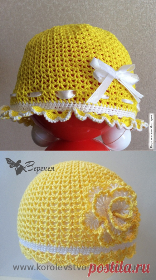 Шапочка крючком для девочки