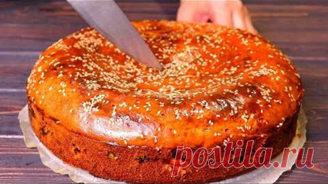 Готовлю такой пирог, когда хочется несладкой выпечки! Вкусный и пышный заливной пирог