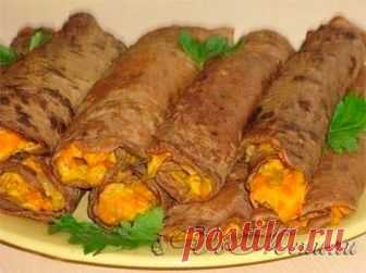 Печеночные блины с вкусной начинкой
