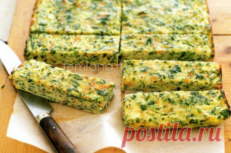 Овощная запеканка фриттата с кабачками (цукини), морковью и пастернаком.