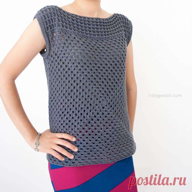 Granny Squared Crochet Top - One Dog Woof