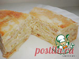 Блинчатый каравай с капустой "Нежнейший" - кулинарный рецепт