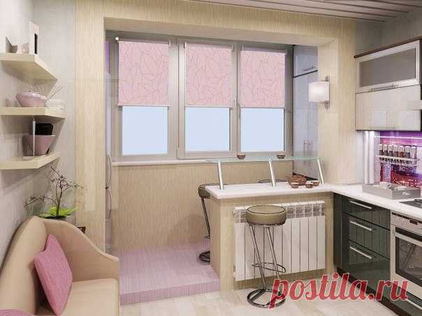 Кухня, совмещенная с балконом