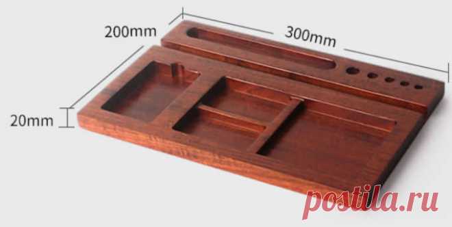 Wood Office Desk Organizer with iPad Stand, Phone Holder - FeelGift