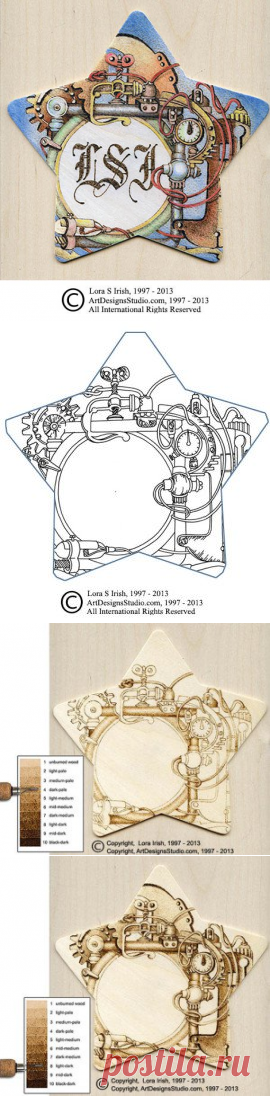 Learn how to color your wood burning, pyrography projects using colored pencils by Lora Irish