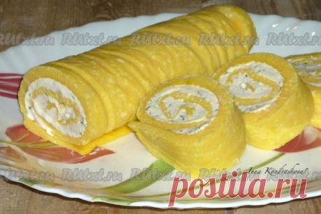Яичный рулет с плавленным сыром и чесноком от Инны Кондрашовой Яичный рулет с плавленным сыром и чесноком - это очень вкусная закуска. Чтобы приготовить это блюдо не нужно много времени и затрат. С начинкой можно экспериментировать, но мне больше всего нравится с…