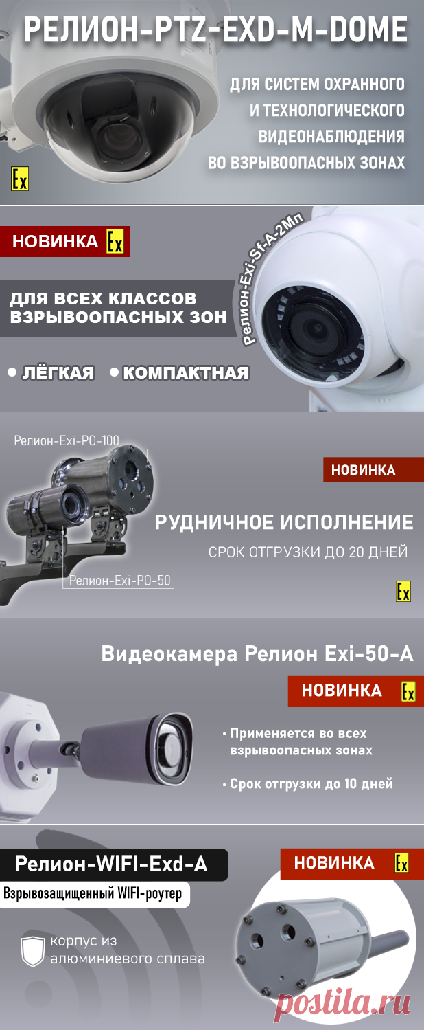 Релион - Видеонаблюдение, взрывозащищенные видеокамеры, термокожухи и гермобоксы, коммутаторы, взрывозащита