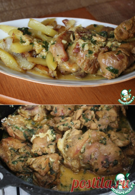 Индейка в чесночной заливке - кулинарный рецепт