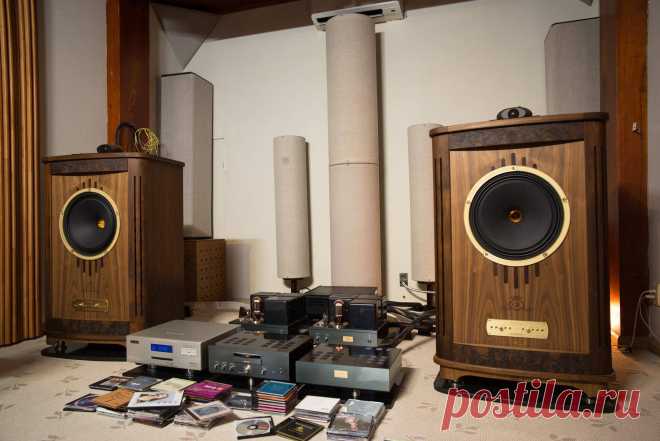 Fabulous Tannoy Prestige Canterbury GR speakers driven by Air Tight vacuum tube electronics and an EMM Labs CDSX SACD-CD player.
