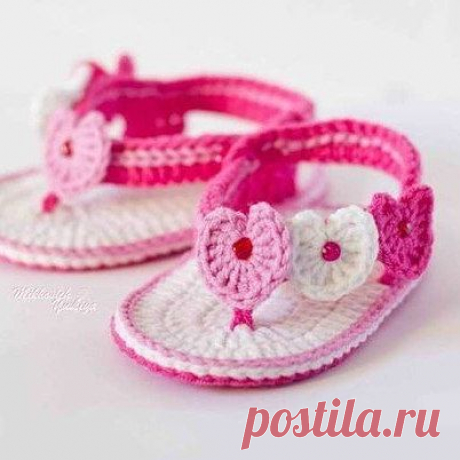 Пинетки-сандалики для девочки крючком🙌