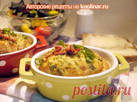 Сливочная яичница с беконом из духовки (идеи для завтрака)