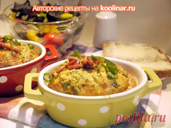 Сливочная яичница с беконом из духовки (идеи для завтрака)