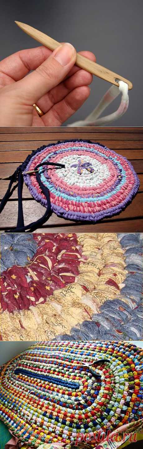 Toothbrush rugs - вязание &quot;иглой&quot; коврика.