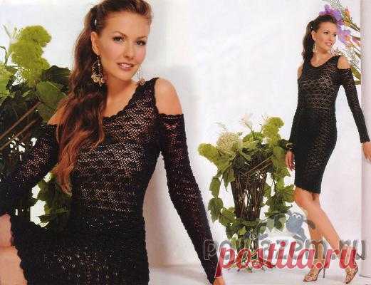 Черное платье крючком