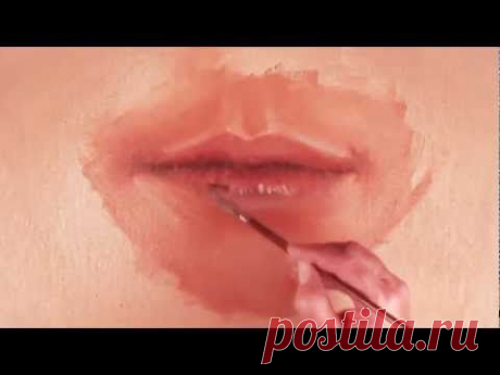 How to paint the mouth or lips (front view)