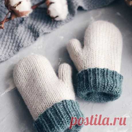 Дойные двусторонние варежки для малыша (Вязание спицами) — Журнал Вдохновение Рукодельницы