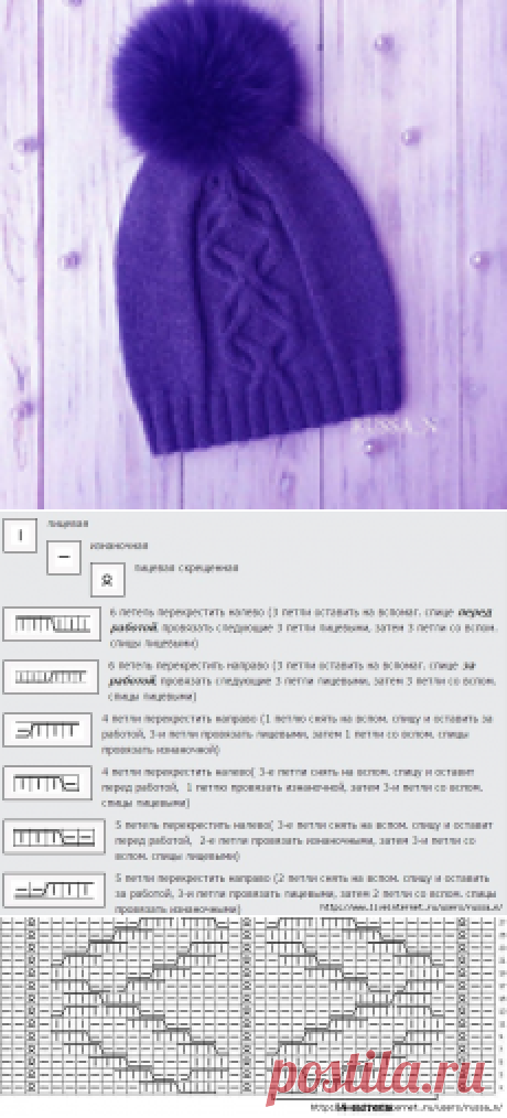 Шапочка спицами (узор)