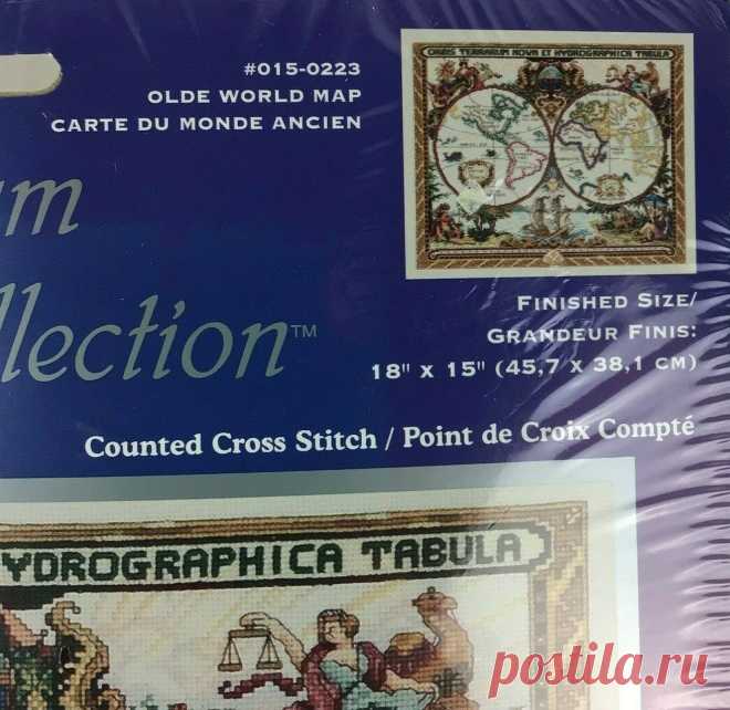 Platinum Collection Olde World Map Counted Cross Stitch Kit 18x15 Janlynn A1c for sale online | eBay