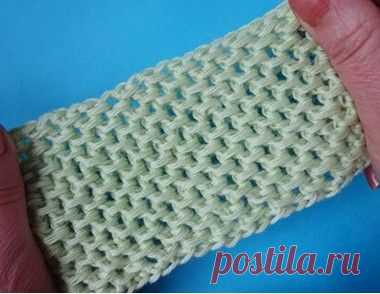 Сеточка из столбиков , тунисское вязание