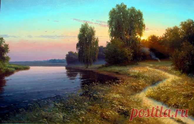 Родные уголки русской природы, художник Вячеслав Хабиров 
Лес в нежной туманной дымке, вьется узкая тропинка мимо берега реки, к далекому сосновому бору.

Такие пейзажи пишет художник Вячеслав Хабиров. Узнаваемые уголки русской природы.
Вячеслав родился в г…