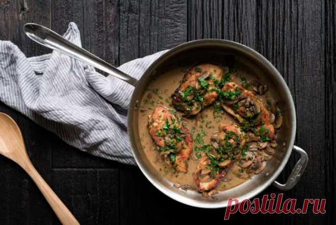 Как приготовить куриную марсалу с грибами?