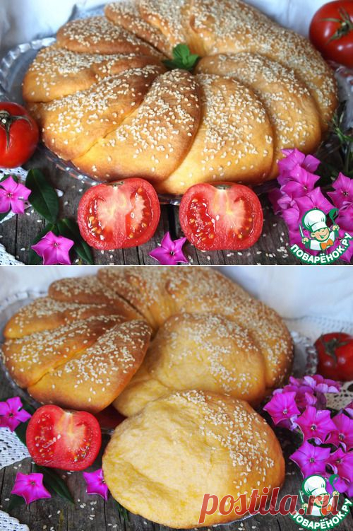 Томатный хлебушек с кунжутом.