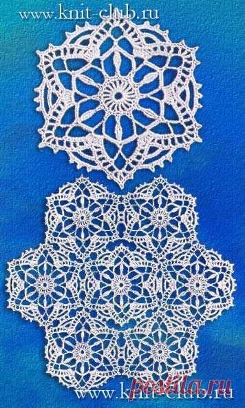 Ажурные шестиугольные мотивы крючком