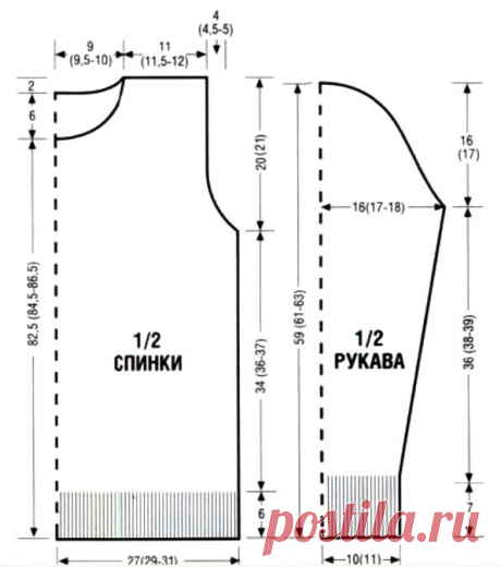 Выкройка джемпера 52 размера