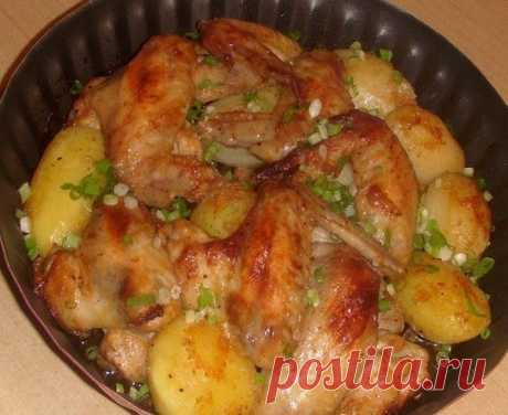 Крылышки с картошкой