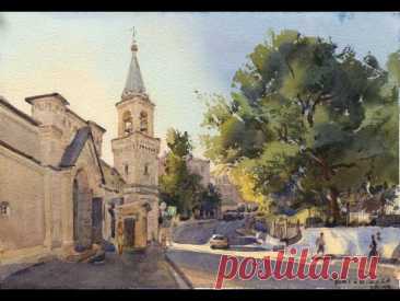 20240708 IvanovskayaGorka, Moscow. Watercolor plein air painting