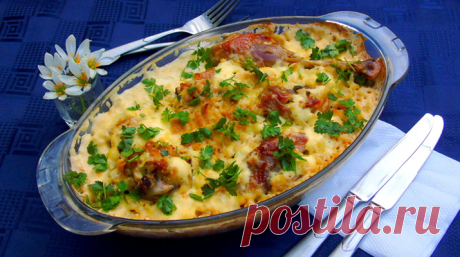 ОЧЕНЬ ВКУСНО: Курица с чесноком на рисовой подушке