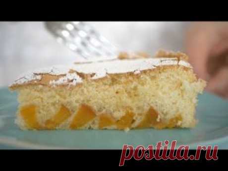 Пирог "Облако" с персиками. Быстрый, воздушный, без глютена #быстро_к_чаю