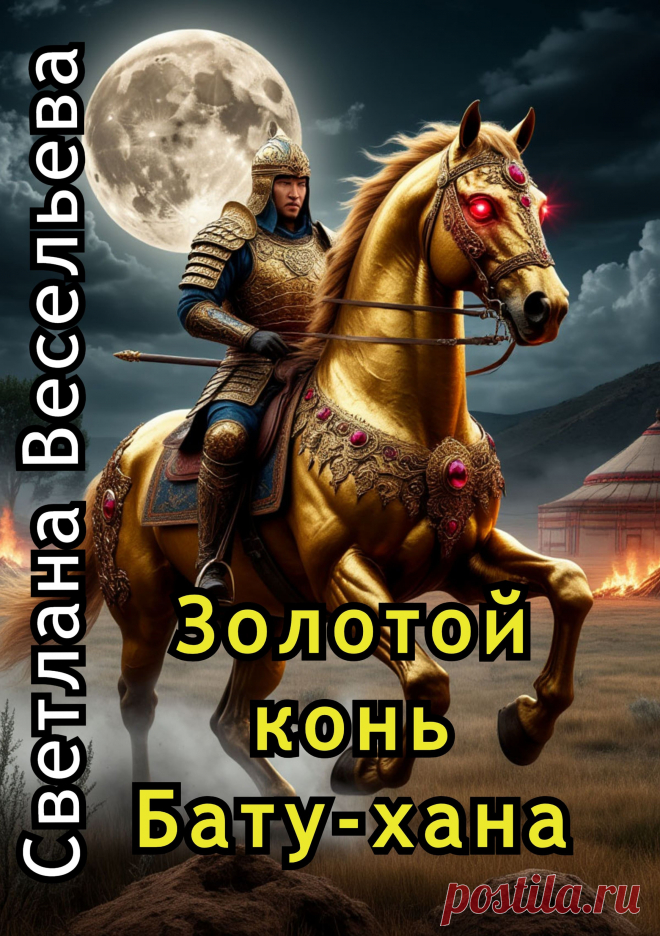 Аннотация к книге “Золотой конь Бату-хана”
В детстве Майя слышала легенду о том, что в Астраханских степях спрятаны золотые кони, принадлежавшие монгольскому хану. Древнее заклятие наложено на место их захоронения. Повзрослев, Майя отправилась на поиски золотых коней. Случайно она становится причастной к страшному пророчеству, которое сбудется в 2027 году.