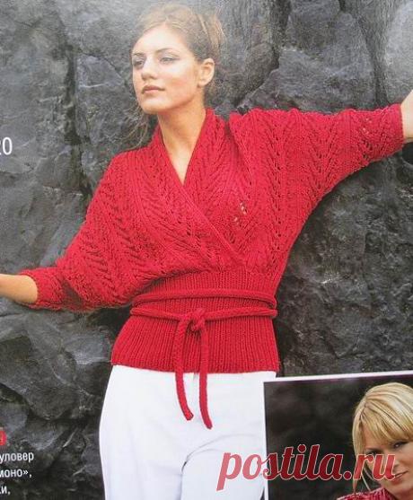 Красный пуловер с рукавами &quot;летучая мышь&quot;