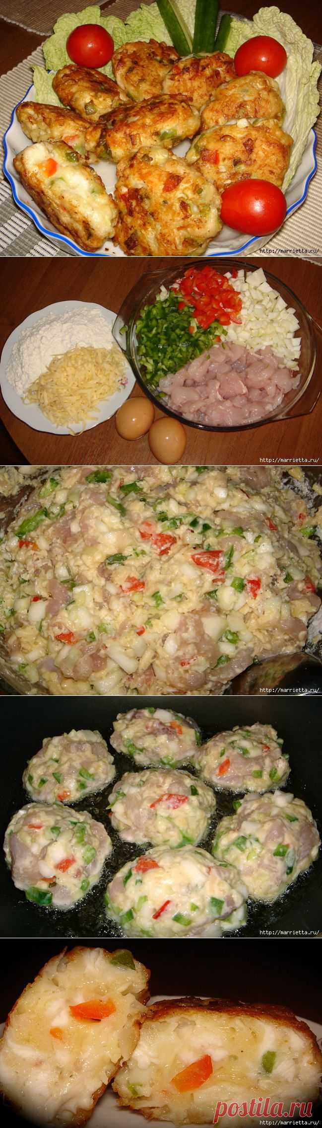 Курино-кабачковые котлетки, как пирожки).