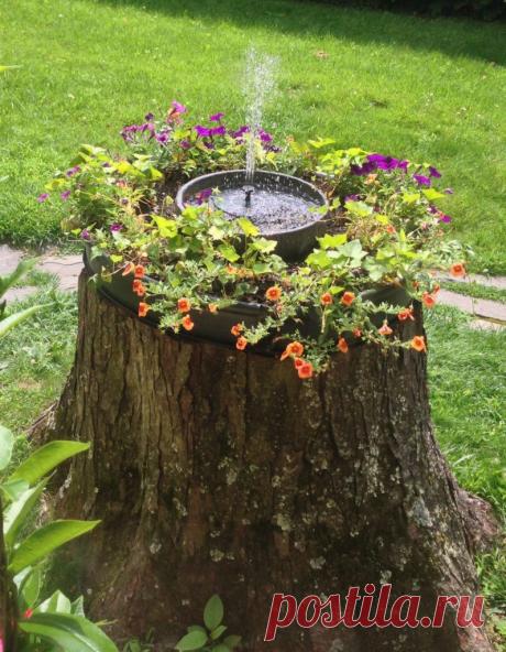 Альтернативный способ преобразить пни на участке